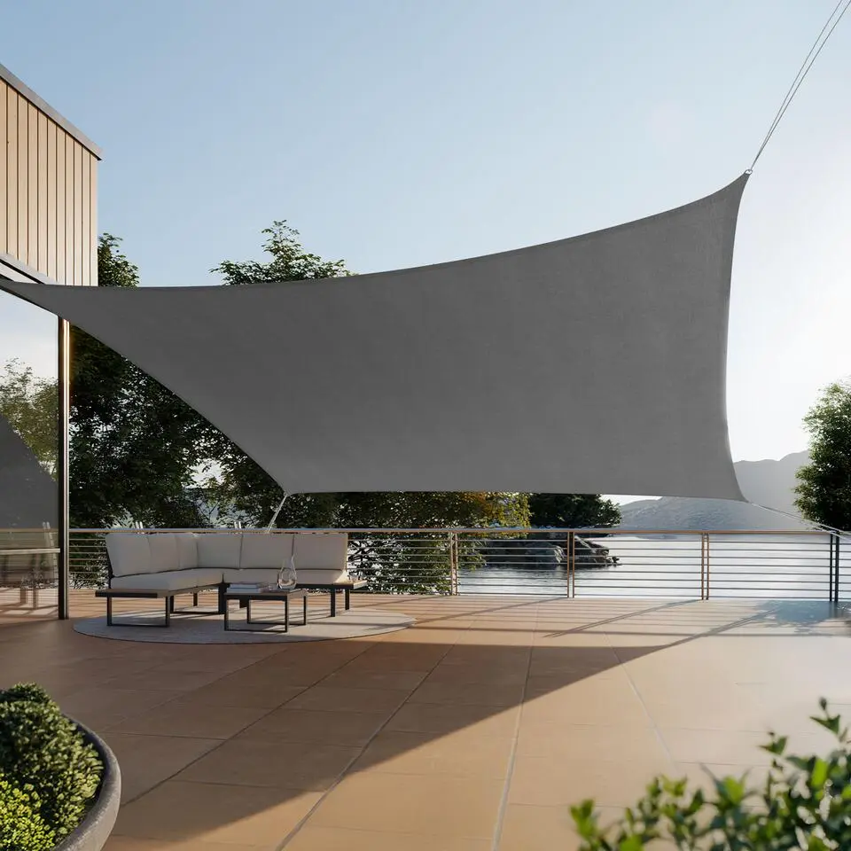 tectake Schaduwdoek Sunny, weerbestendig HDPE-materiaal met UV-bescherming