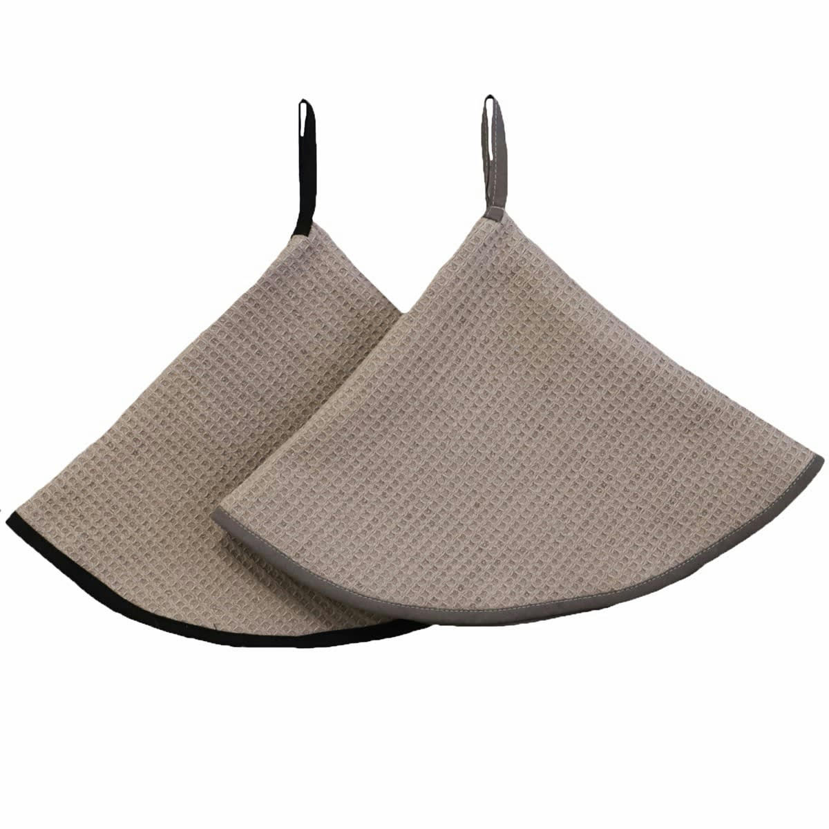 AMBIANCE - Lot de 2 essuies mains en coton gris foncé