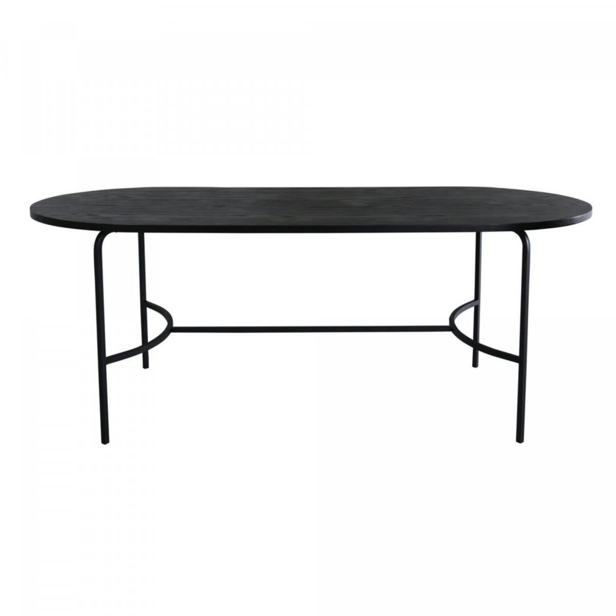ARISTIA - Table à manger moderne en bois noir