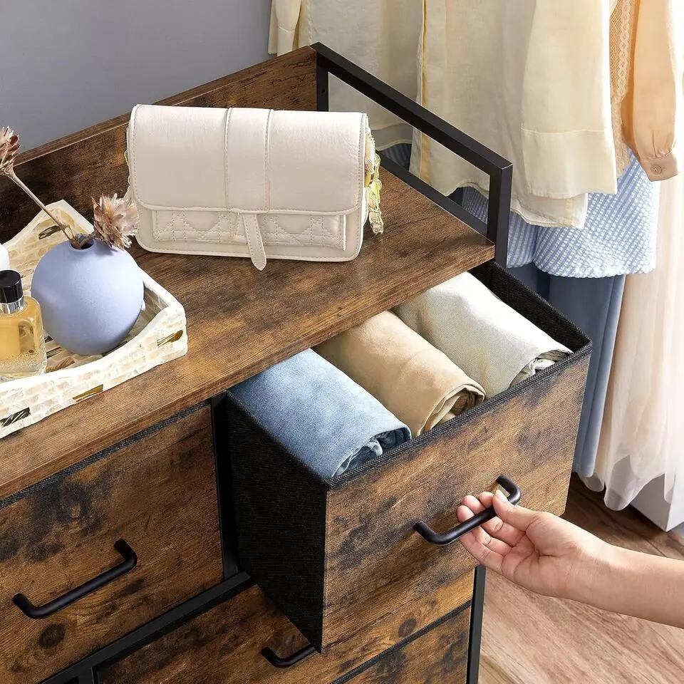 Parya Home Industri?le Commode �?Opbergkast met 7 mdf laden en metalen frame