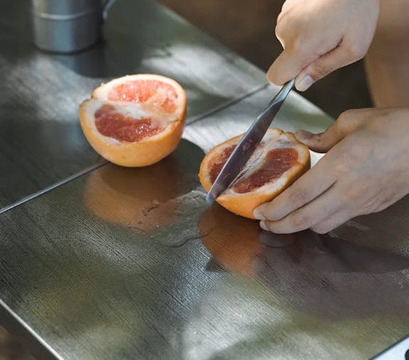 NNEOBA Stainless Steel Folding Camping Table Heat And Scratch Resistant Silver