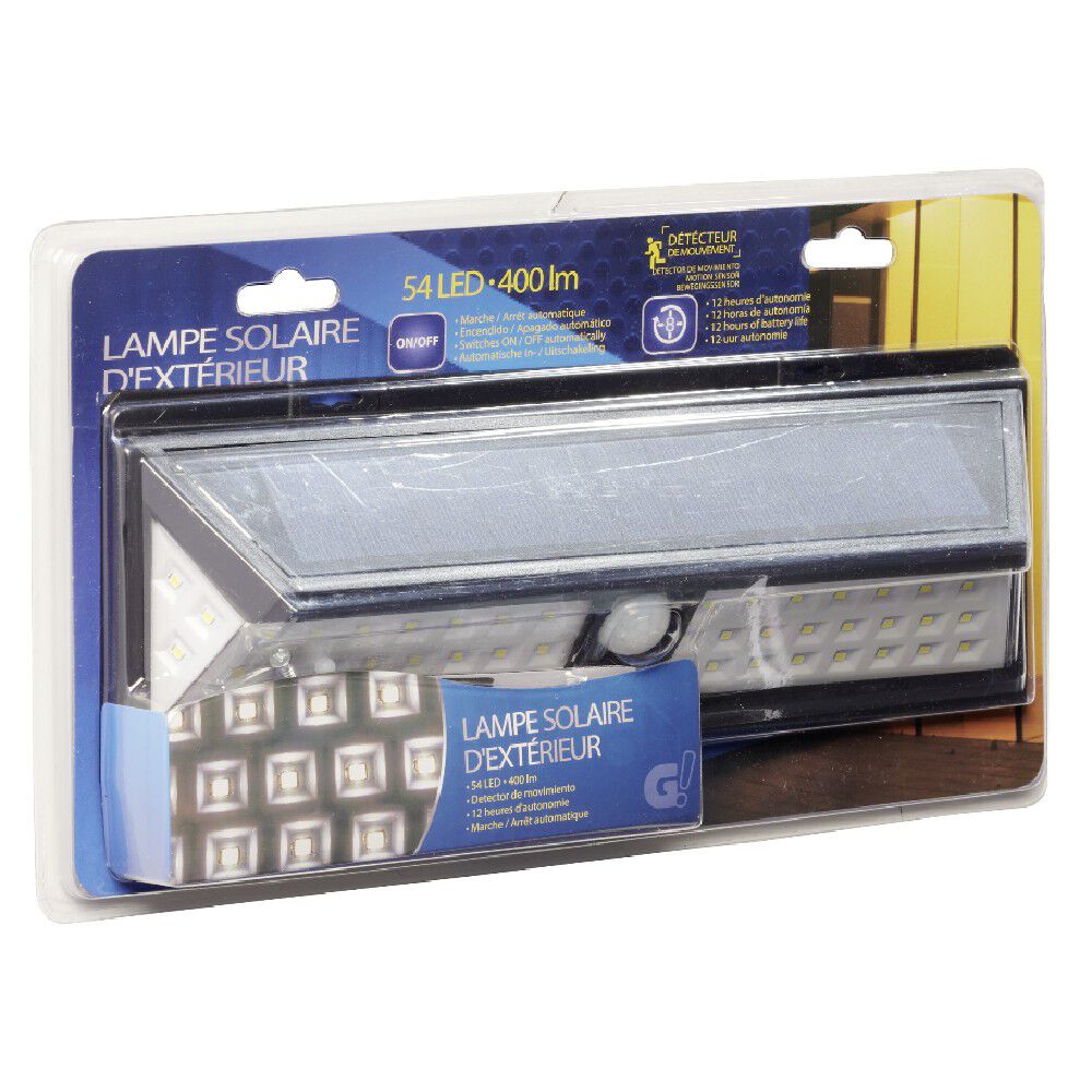 Lampe panneau solaire détecteur de mouvement 54 LED