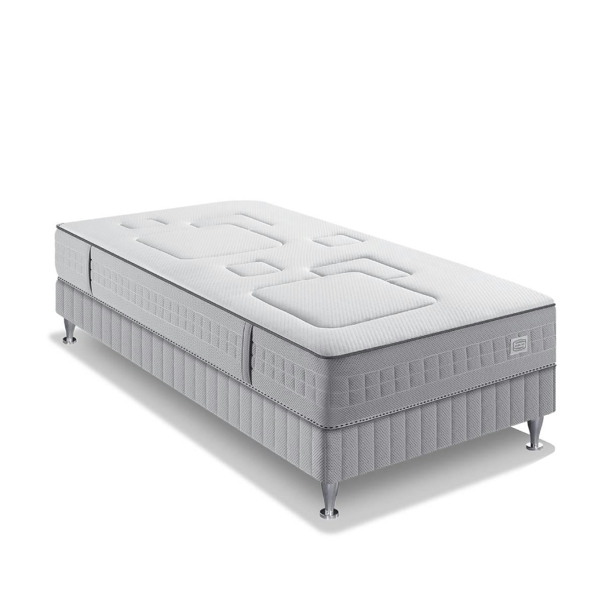 EQUILIBRE - Ens EQUILIBRE 90x200 matelas H25 ressort ensachés, ferme, sommier