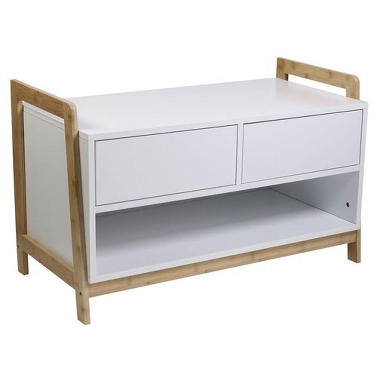 COPENHAGUE - Meuble de rangement bas scandinave blanc