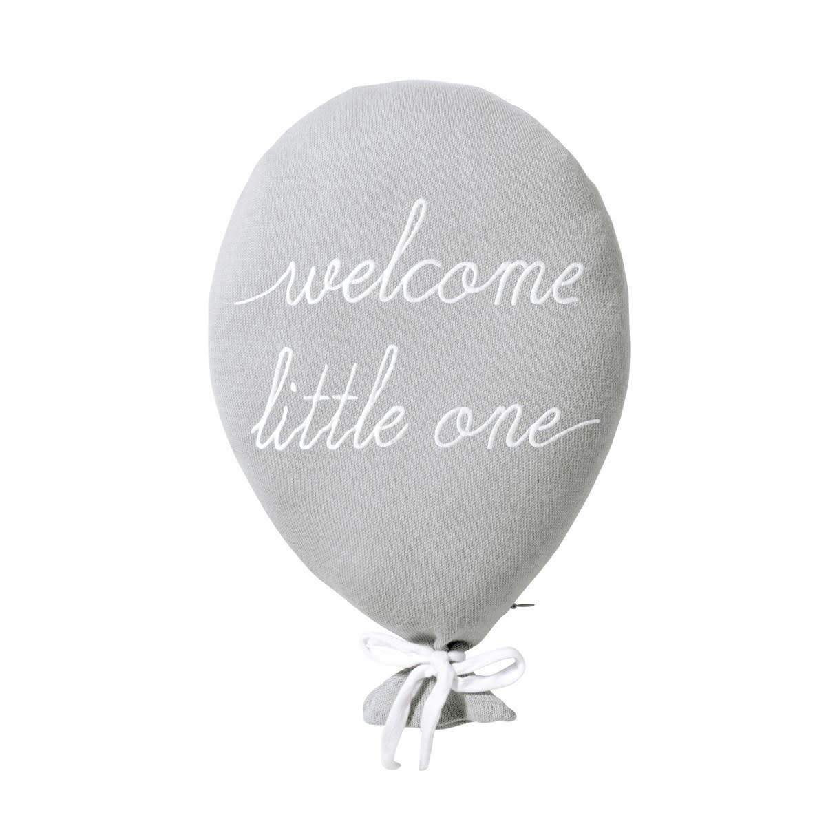 - Coussin bébé coton tricoté ballon gris 40x25 cm