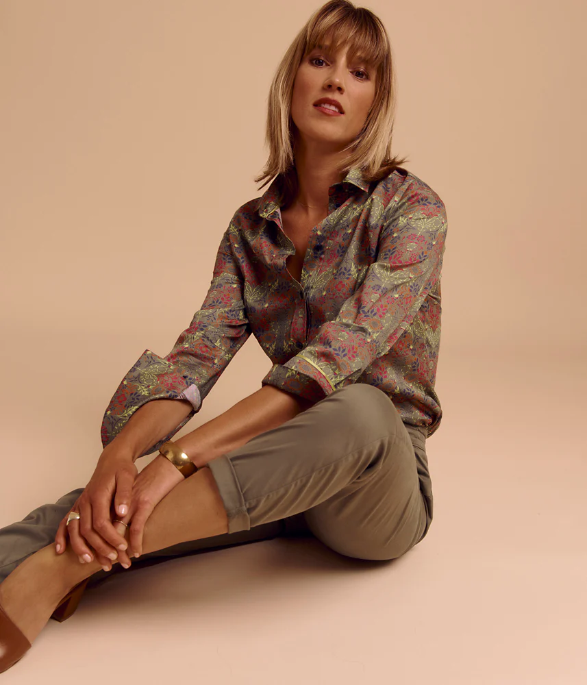 Chemise imprimée en popeline de coton CALICE-T850J/85215/550
