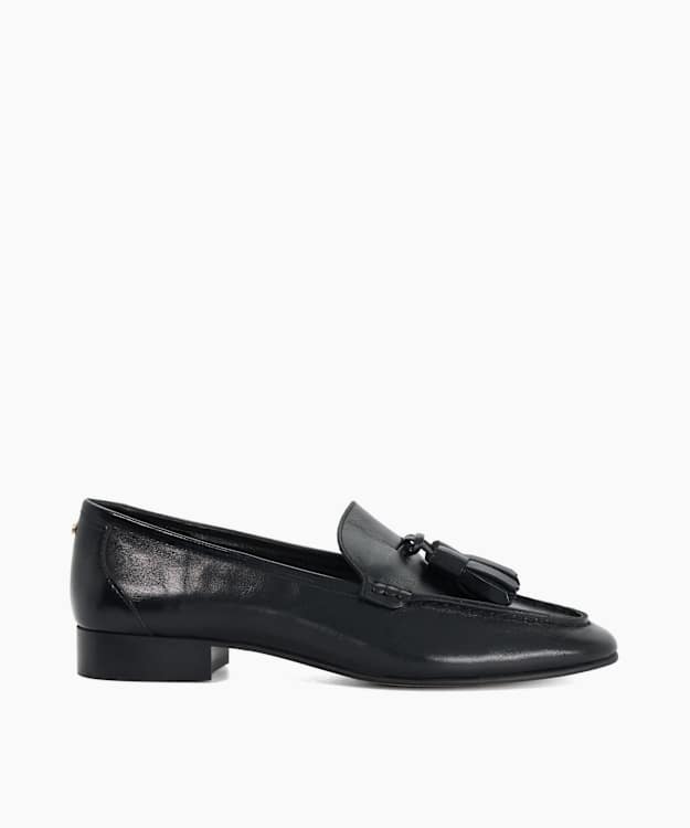 Gateway Black - Leather Tassel-Detail Loafers