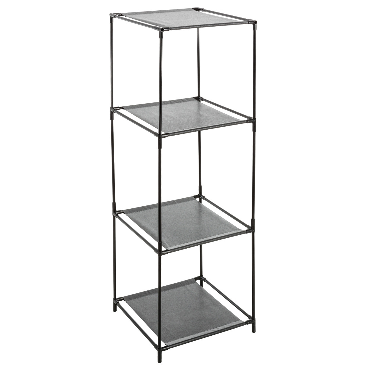 Regał metalowy czarny 4 półki, nowoczesny 102 cm