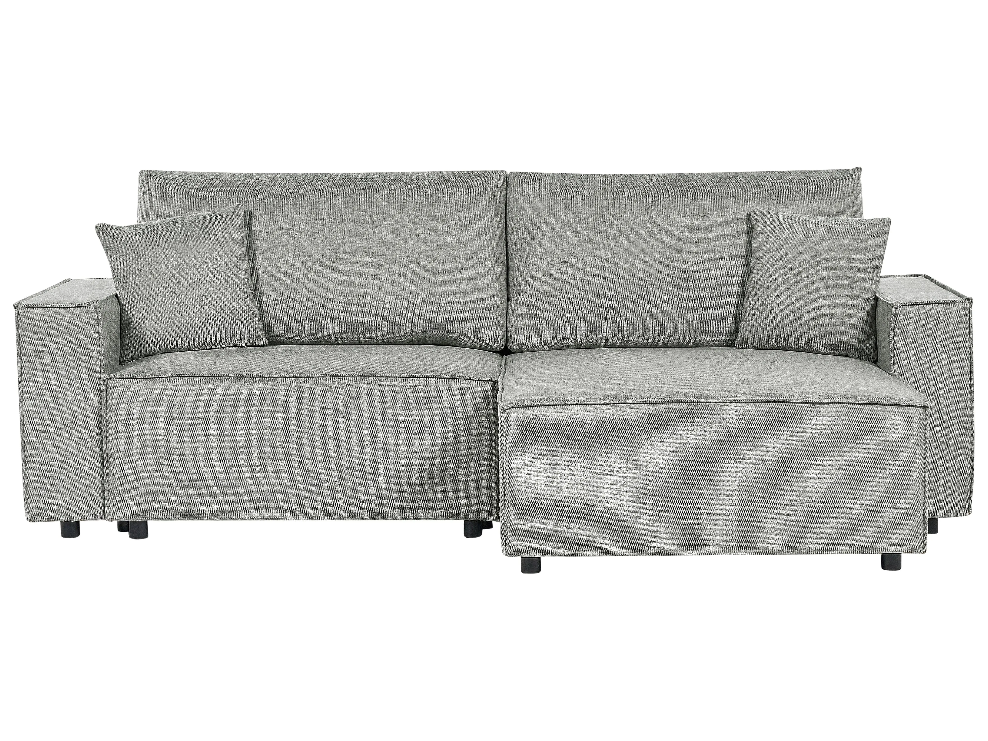 Corner Sofa Bed 3 Seater KARILA Fabric Grey with Storage Left Hand