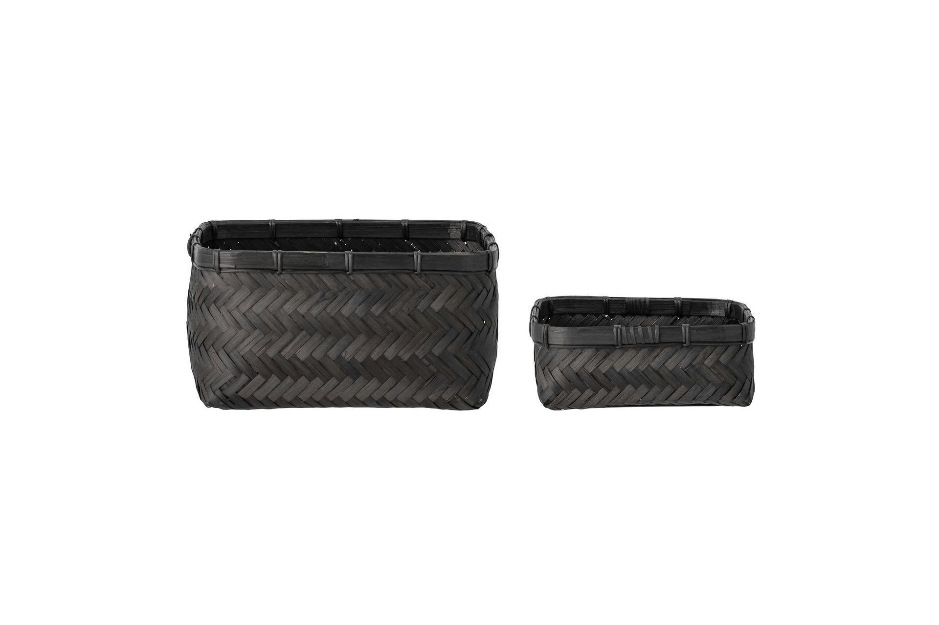 DONIA - Lot de 2 paniers en bambou noir