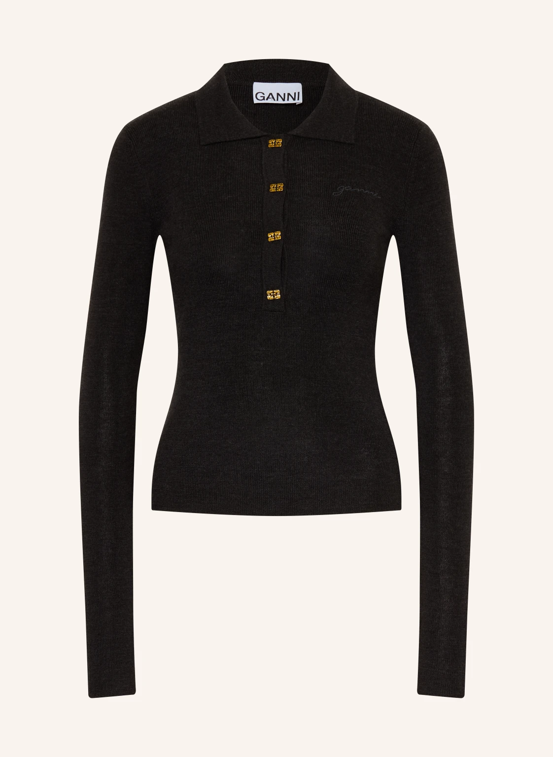 GANNI Strick-Poloshirt