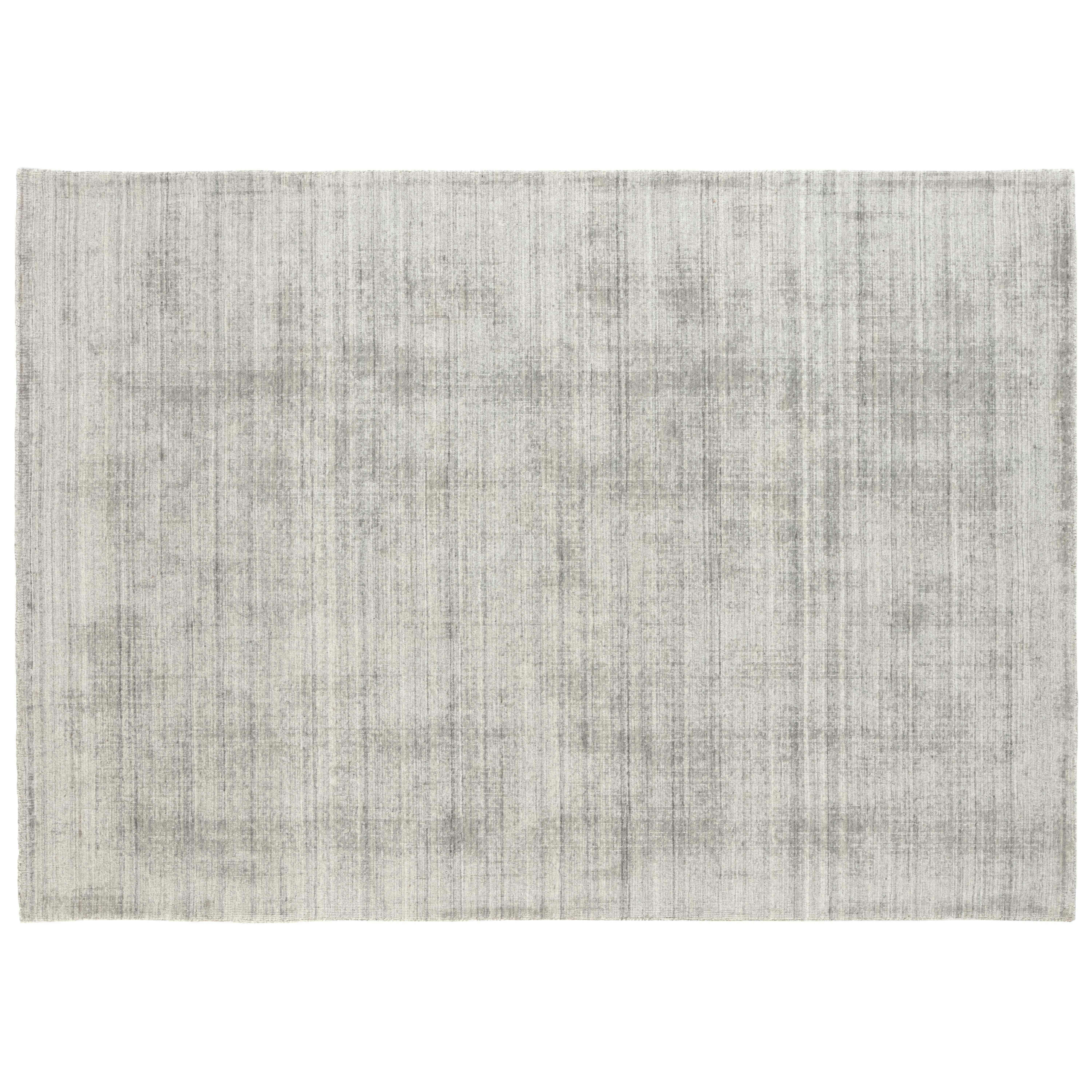 LOOP - Tapis chenille rectangulaire imprimé nuancé gris clair 120 x 170 cm