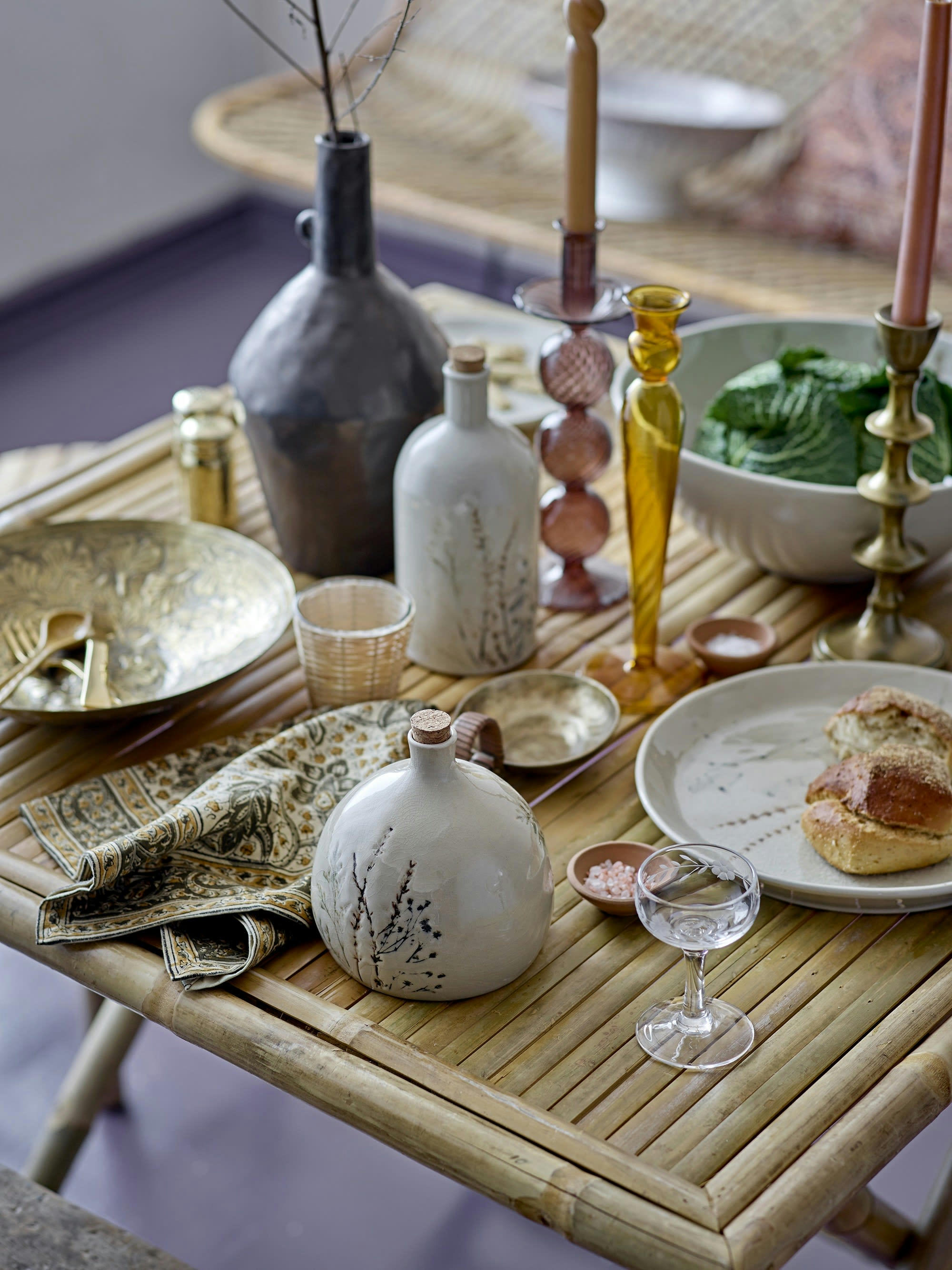 SOLE - Table de repas en bambou beige 2/4 personnes