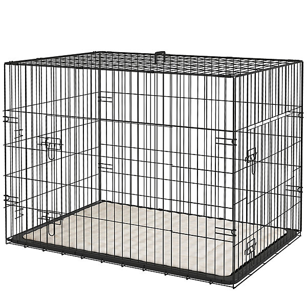 Cage caisse de transport pliable pour chien 91 x 62 x 68 cm avec coussin
