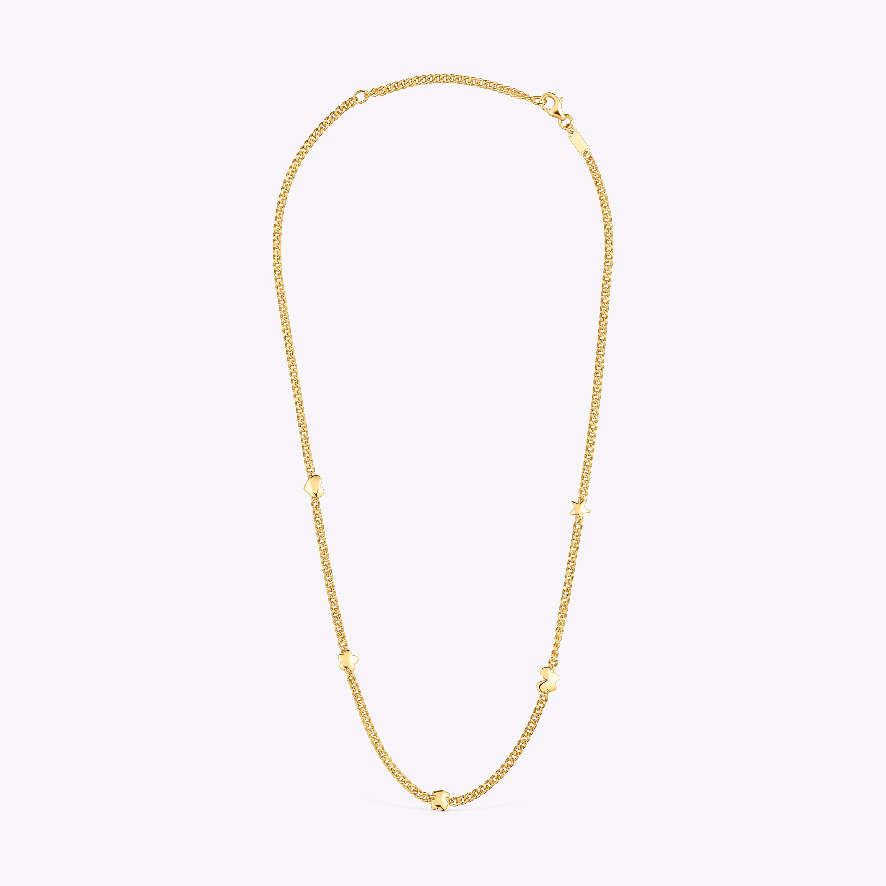 Collar corto con baño de oro 18 kt sobre plata motivos Bold Motif