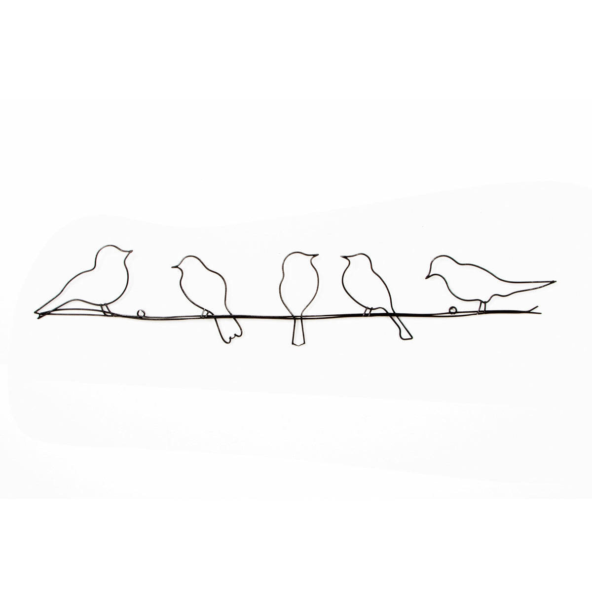 Art for the Home Metal Art - Vogeltjes op draad - Donkergrijs - 60x12,5cm
