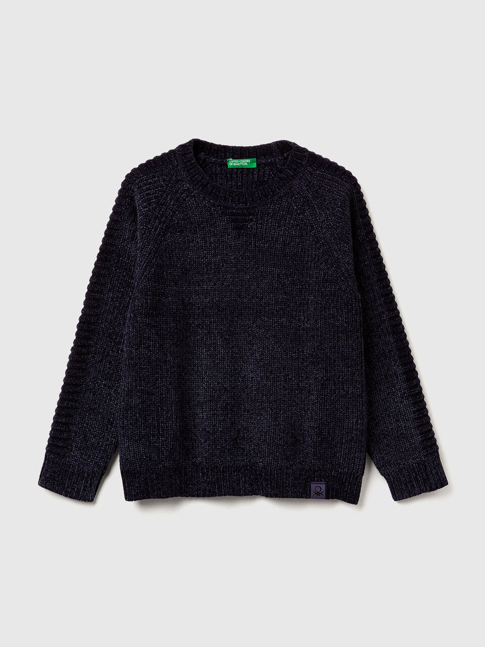 Chenille crew neck sweater