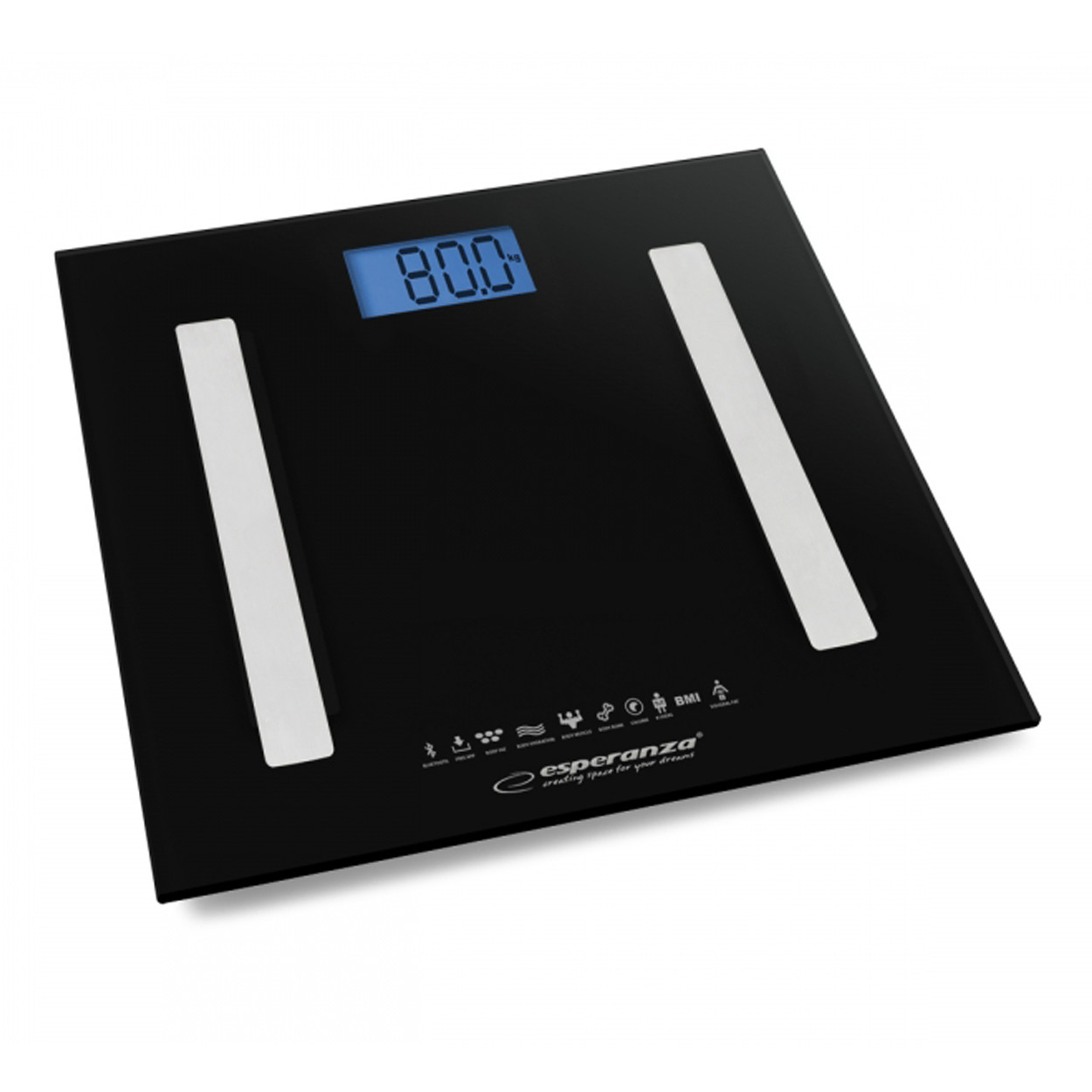 Waga łazienkowa Bluetooth Esperanza EBS016K czarna 180 kg BMI