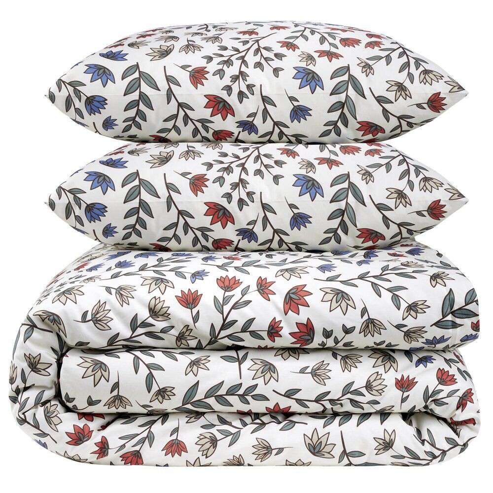 Parure de lit 140x200cm 1 personne micro lavée motif imprimé 3 pièces (3 modèles)