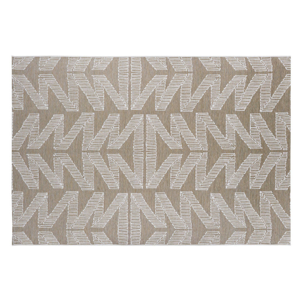 WANGEKA - Tapis tissé jacquard en polypropylène marron 140x200