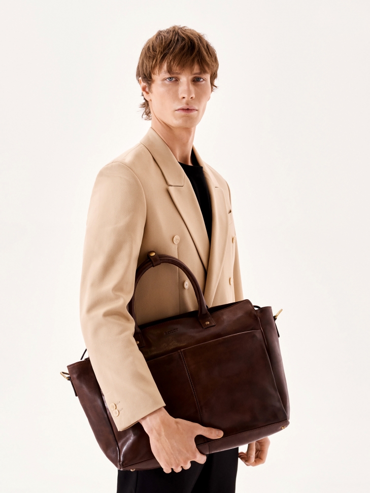 Elegant business style men's leather bag