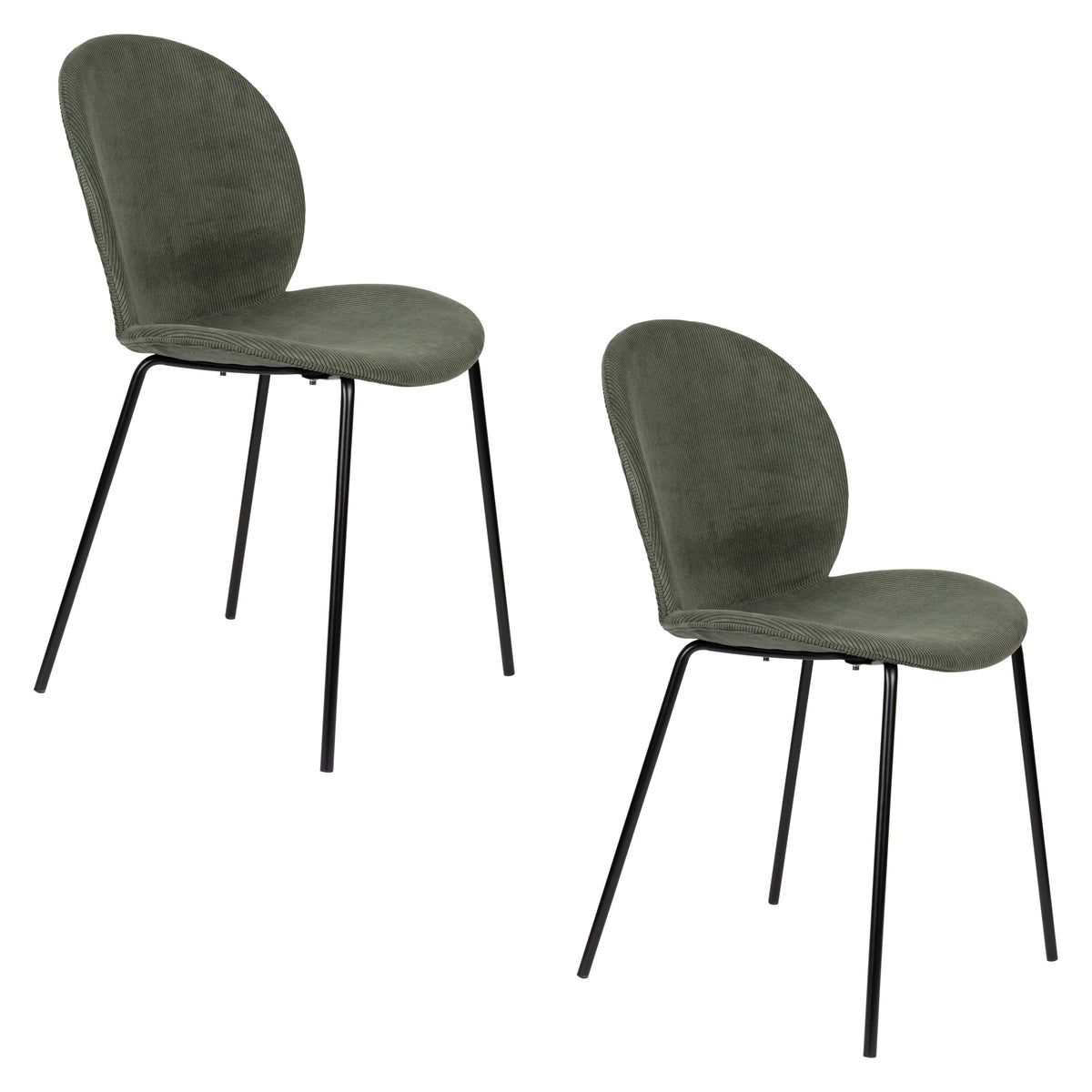 Zuiver Bonnet Eetkamerstoelen Groen - Set van 2