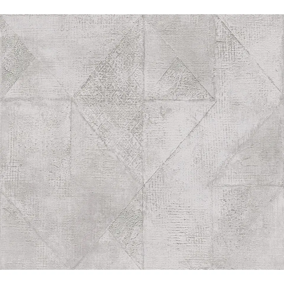 Livingwalls behang grafisch motief grijs en zilver - 53 cm x 10.05 m