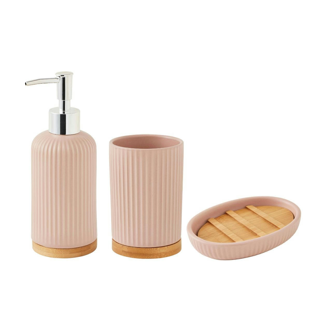 SMART - Set de salle de bain 3 pièces en céramique rose