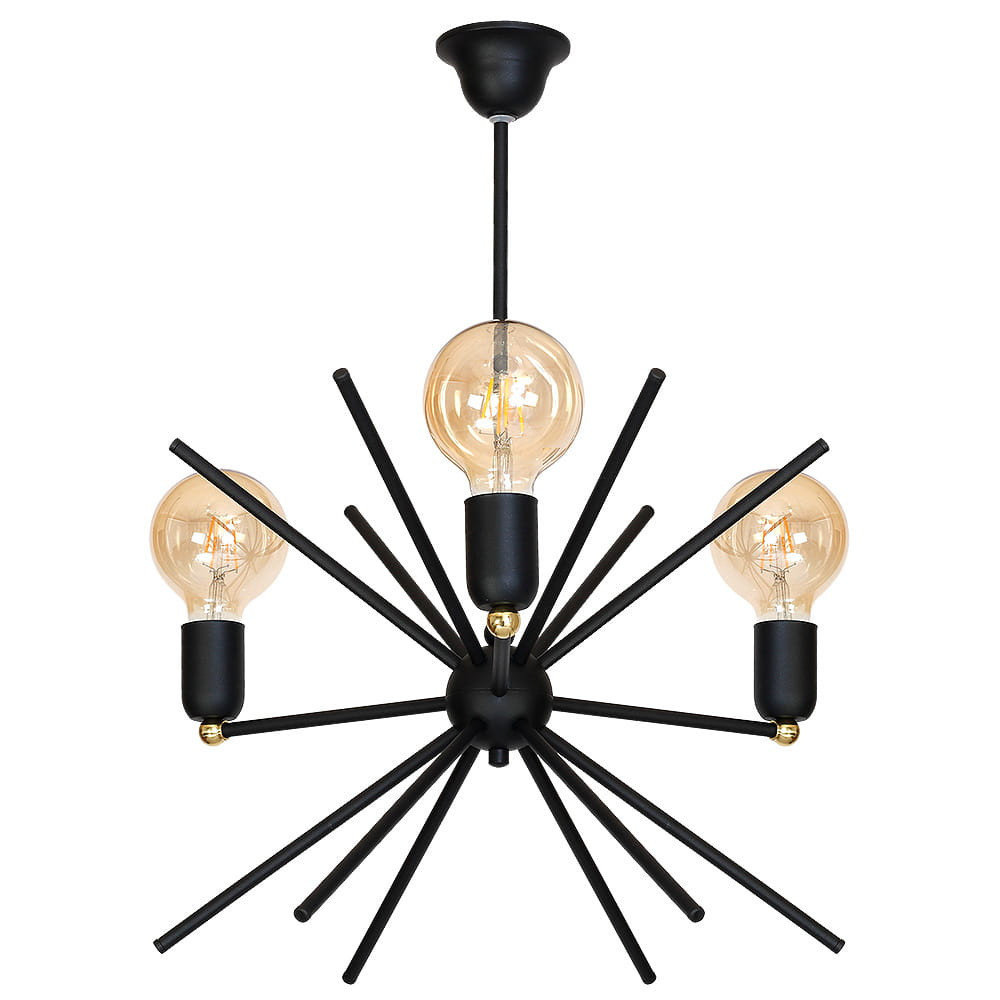 Lampa wisząca czarna ASTRA 3xE27x60W wym: 60x44x44 cm Aldex