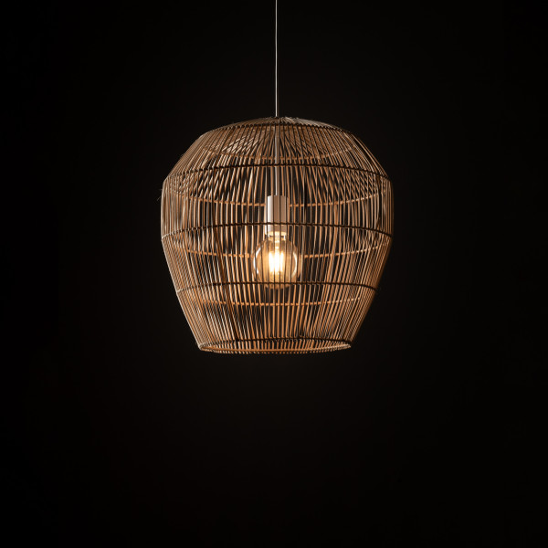 Lampa wisząca naturalne drewno-biała HAITI S 1xE27x25W Nowodvorski