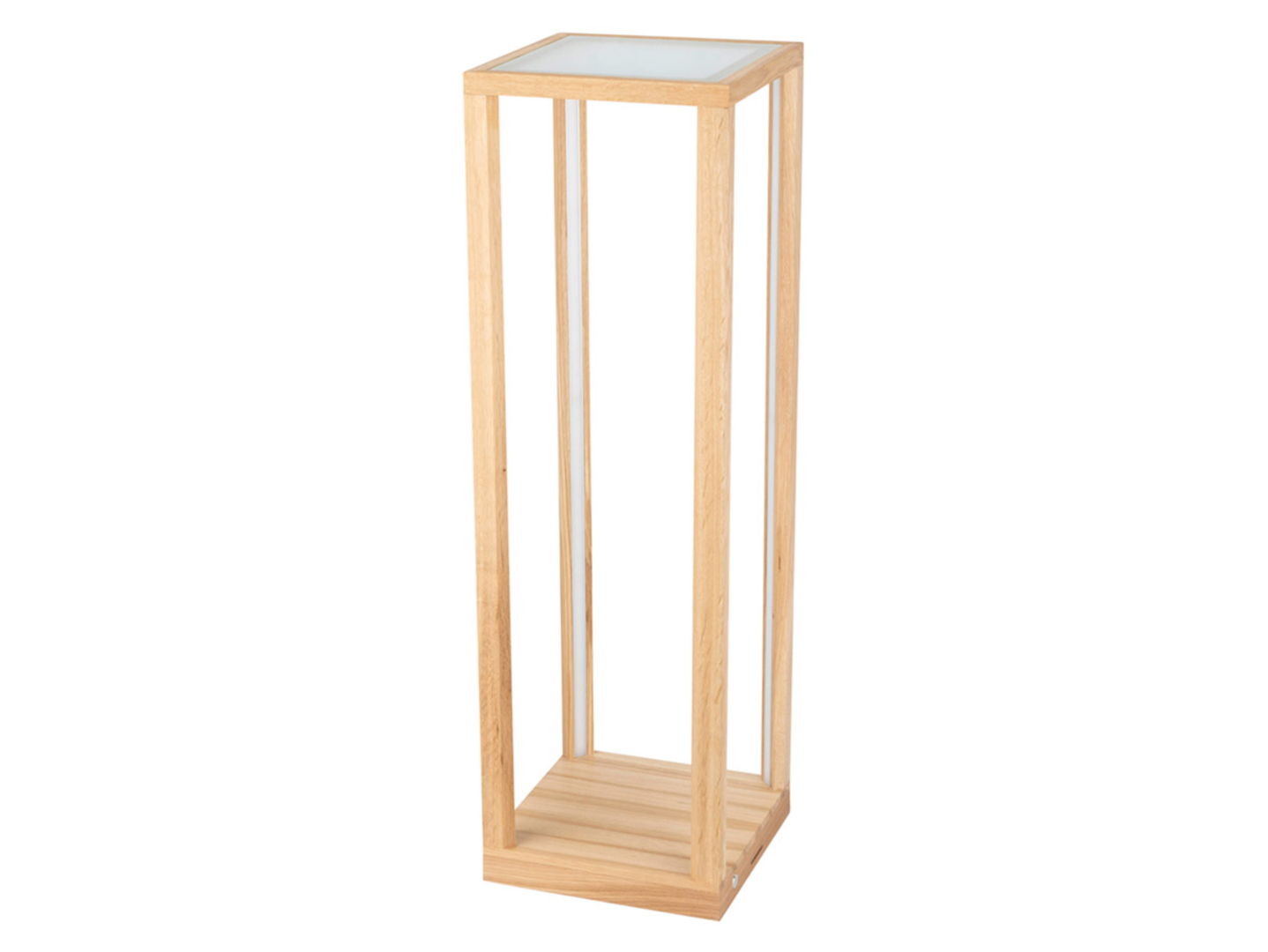 Lampa podłogowa Tavoli Glass LED drewniana brązowa