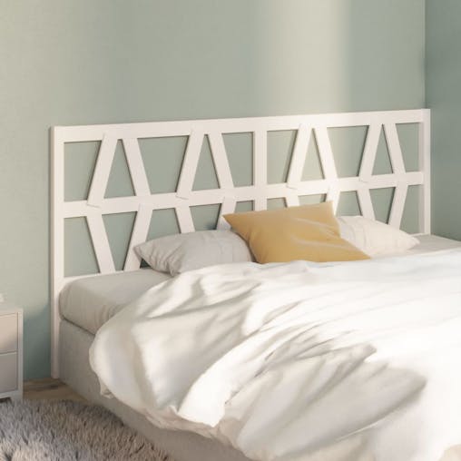 NNEVL Bed Headboard White 186x4x100 cm Solid Wood Pine
