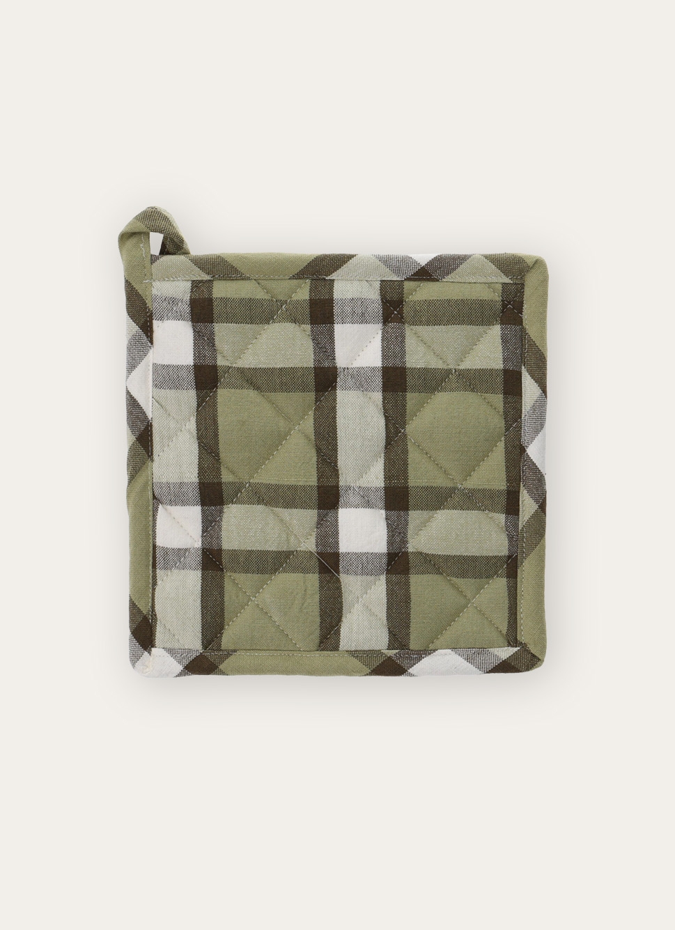 MANIQUE DE CUISINE CARREAUX VERT KAKI