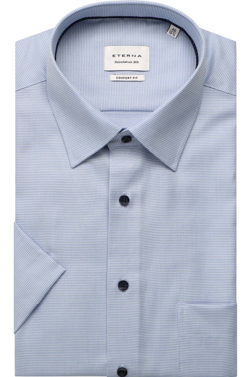 ETERNA Comfort Fit Hemd mittelblau, Strukturiert