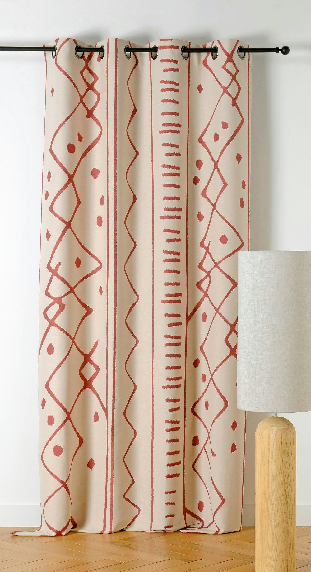 NAZCA - Rideau d'ameublement 140x260cm Terre cuite