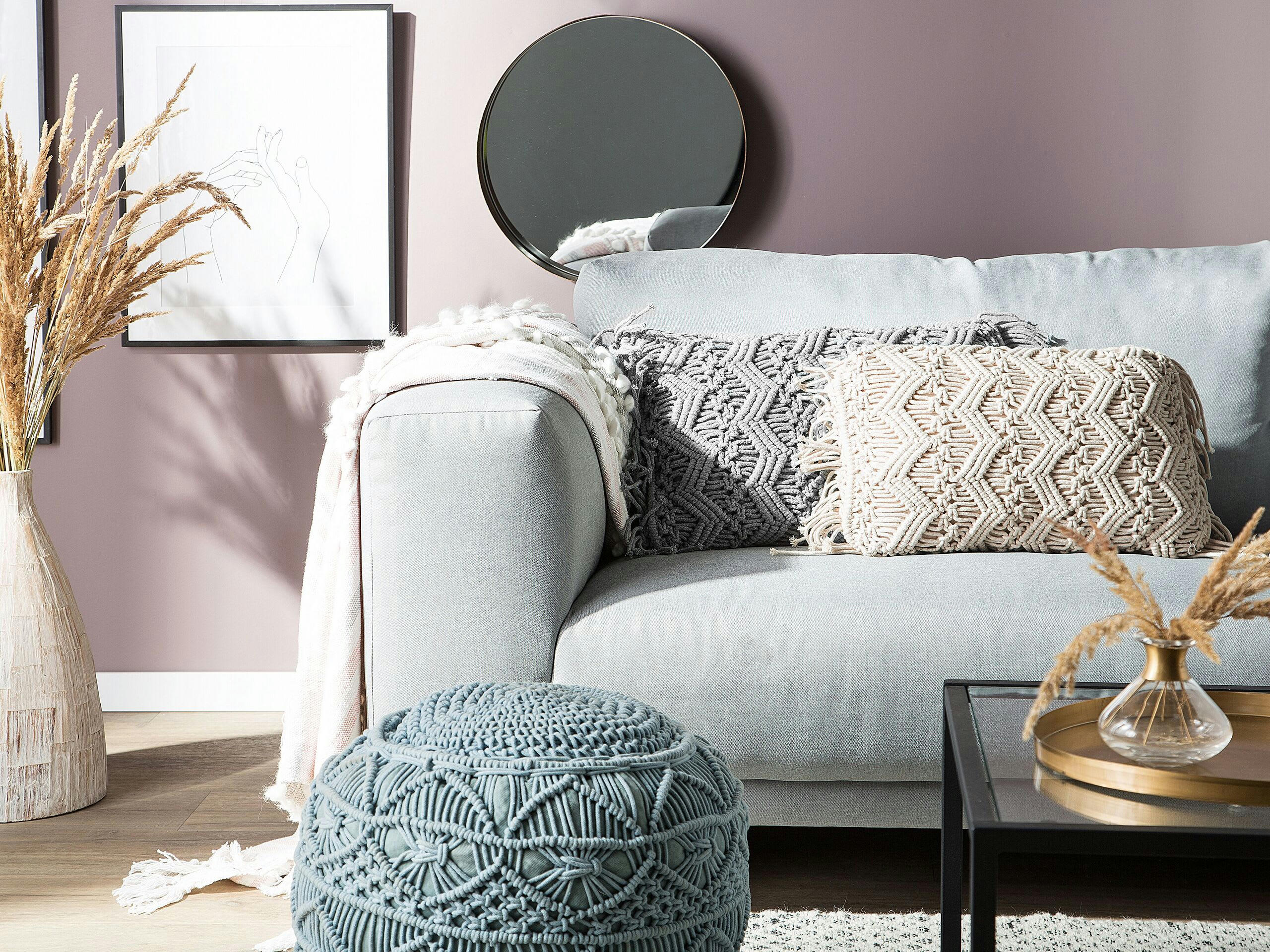 KIRIKKALE - Coussin décoratif en tissu gris 30x12cm