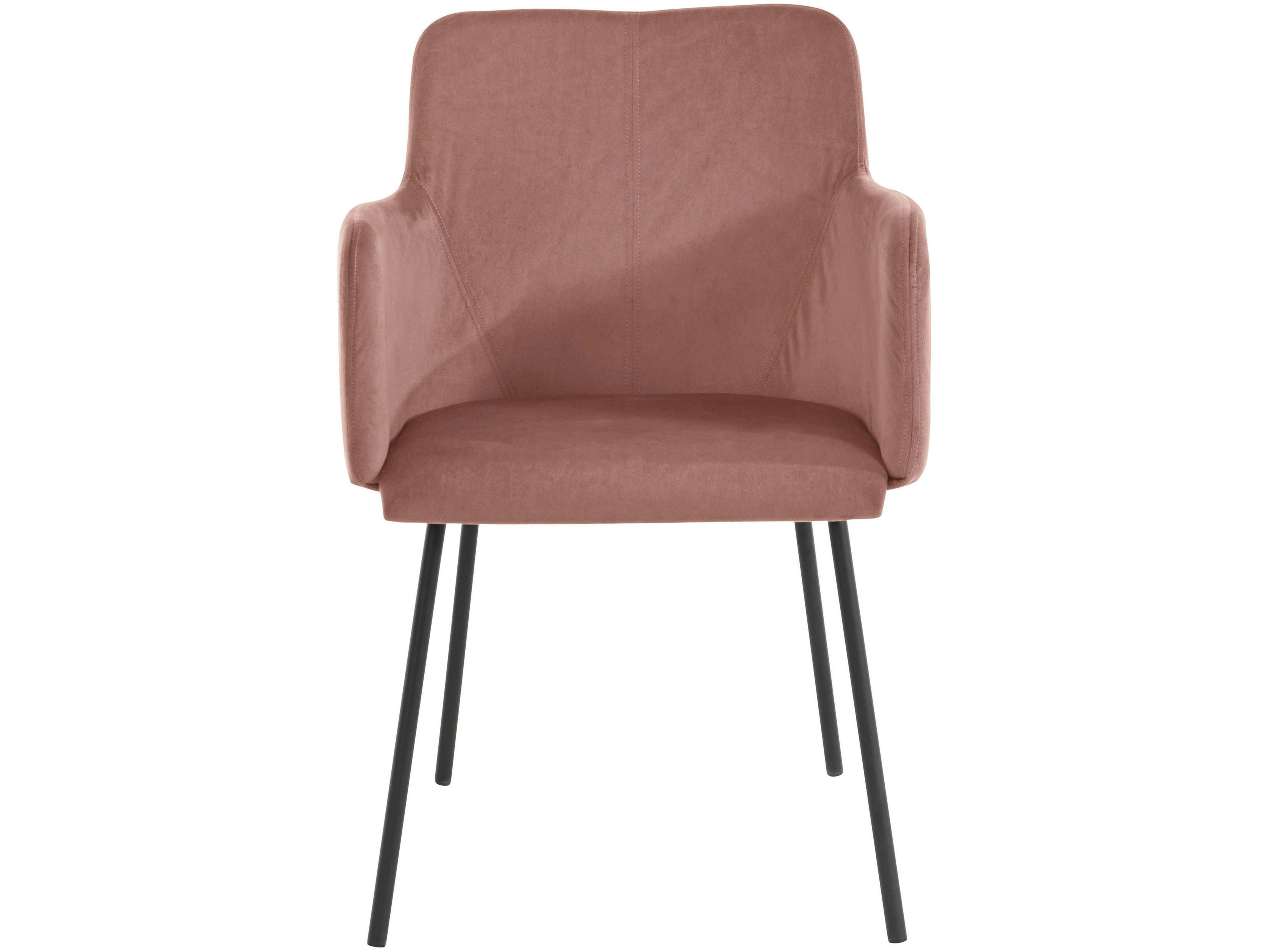 JOLIE - Ensemble de 2 chaises de salle à manger rembourrées en velours rose