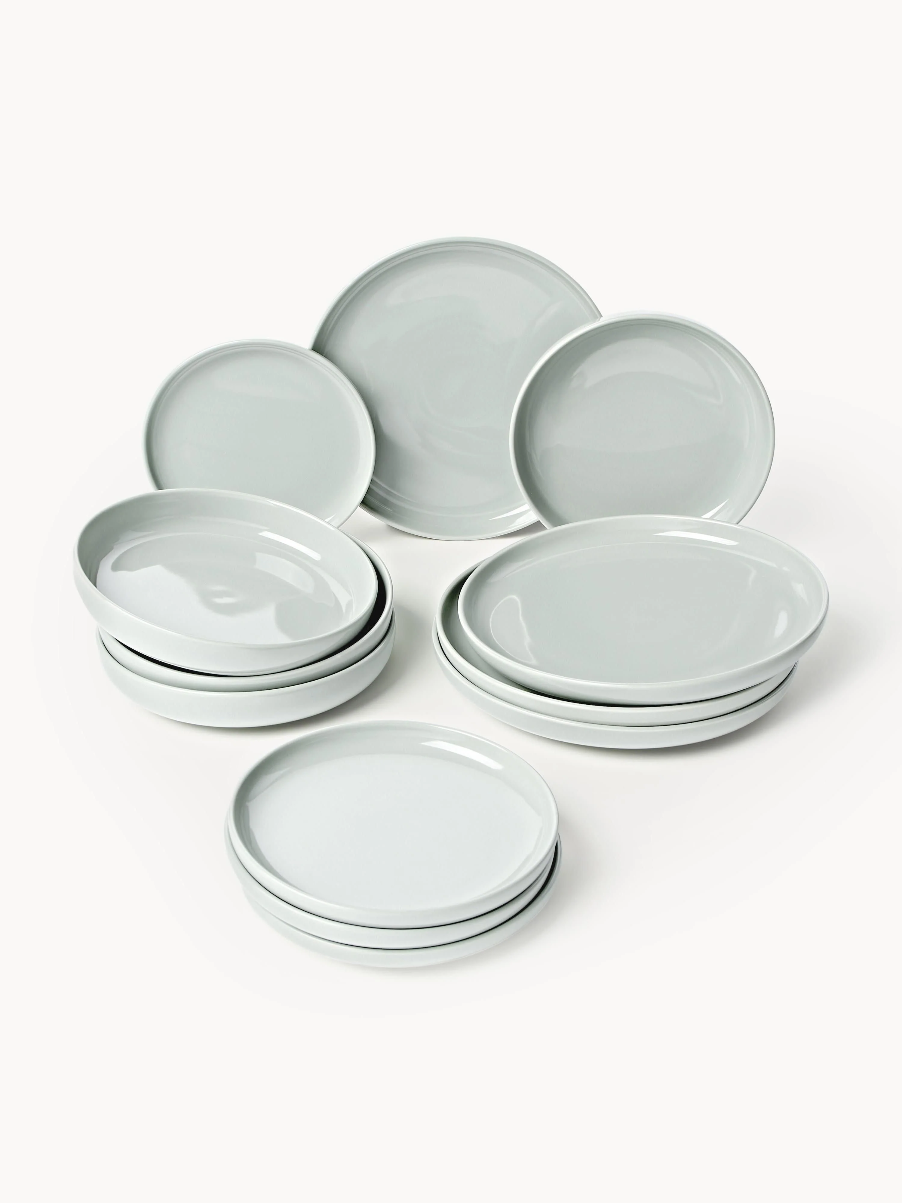 Porzellan-Geschirr-Set Nessa, 4 Personen, 12er-Set