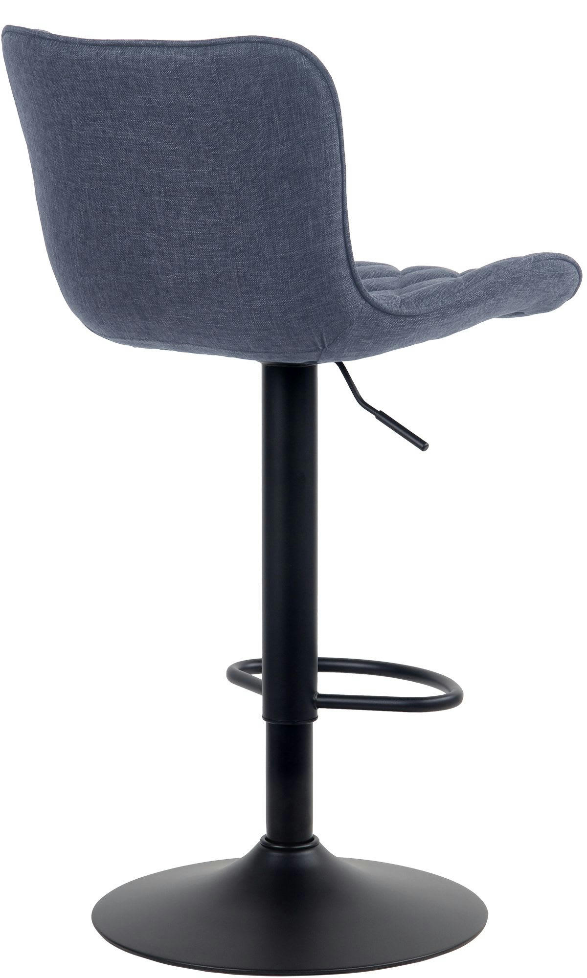 EMMA - Tabouret de bar ajustable pivotant tissu Bleu
