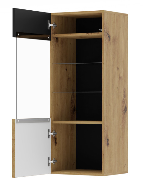 Witryna wisząca AURIS 1D 45 cm dąb artisan / czarny mat