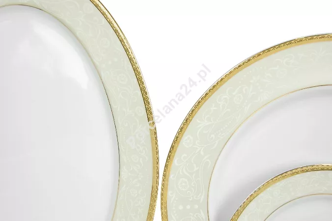 Komplet talerzy na 6 osób (18el) Bogucice - Agawa Gold 677