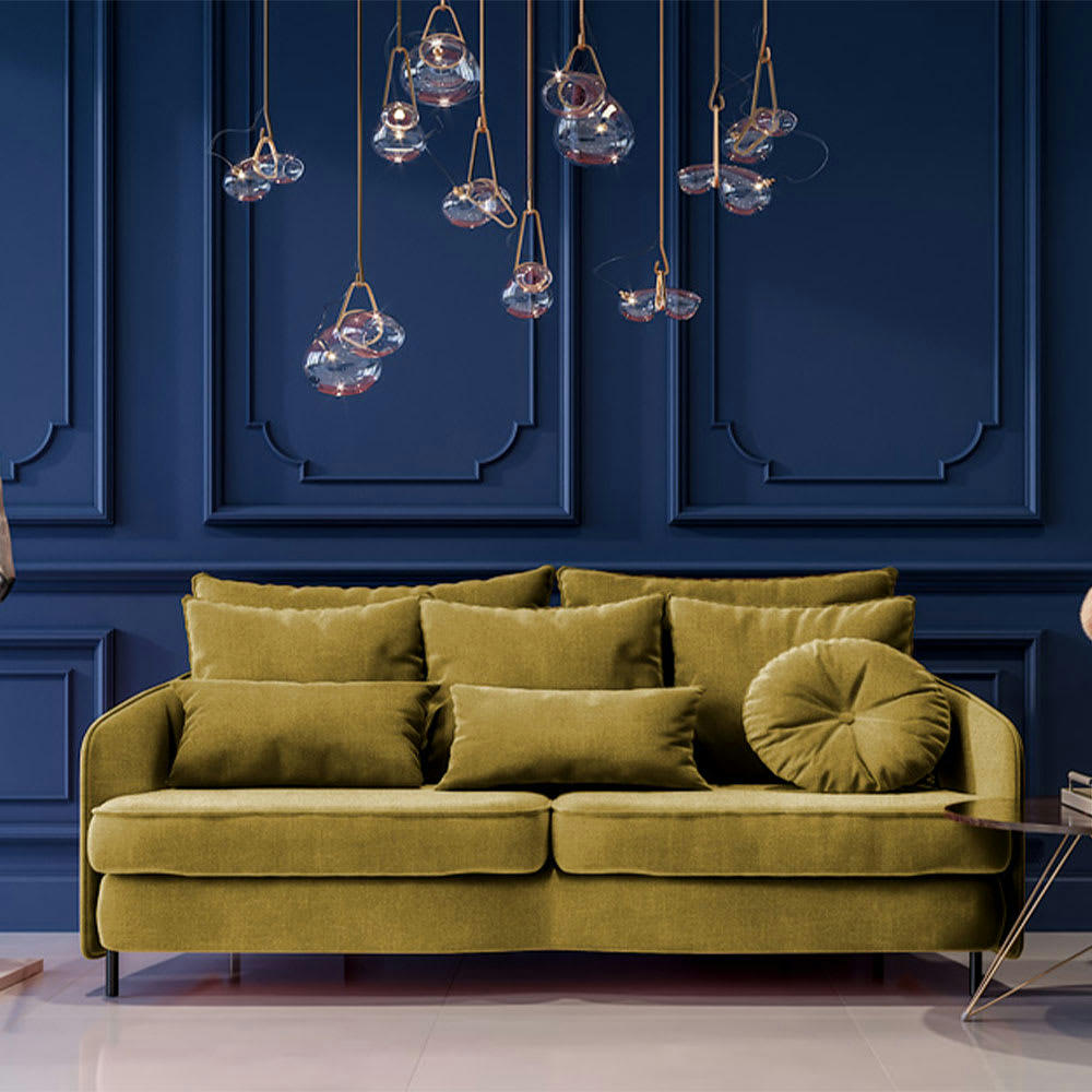 TREMEZZO - Canapé 3 places tissu droit jaune