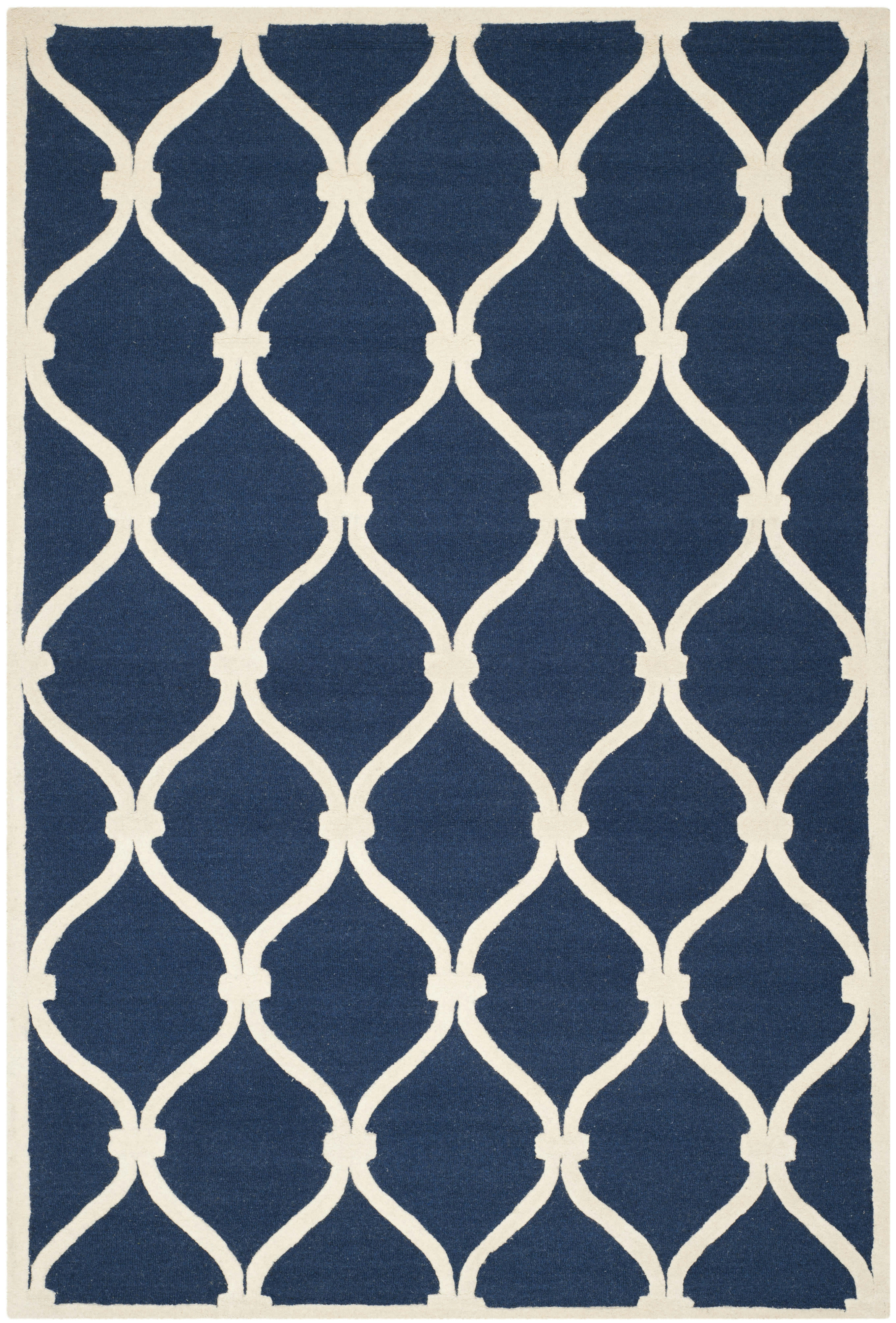 CAMBRIDGE - Tapis de salon interieur en bleu marine & ivoire, 183 x 274 cm