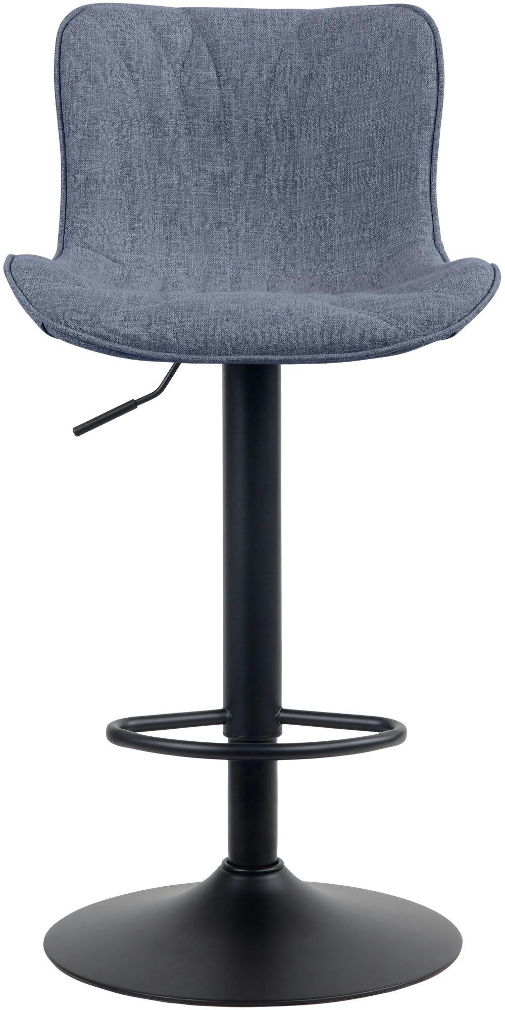 LINUS - Tabouret de bar ajustable pivotant tissu Bleu