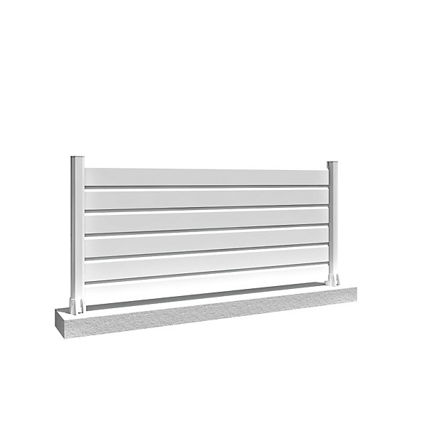 Clôture brise-vue 3 lames L 1911 x H 478 mm (Blanc RAL9010)