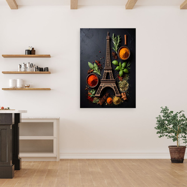 Obraz do kuchni restauracji baru jadalni, Wieża Eiffla Przyprawy 20x30