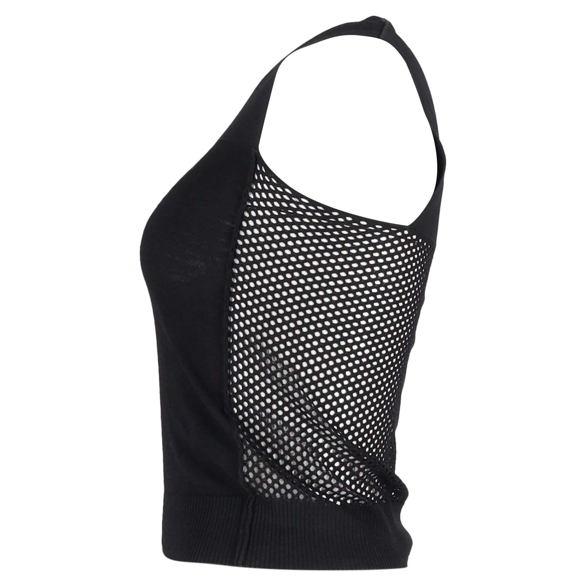 Lanvin Preloved Mesh Top in Black Cotton