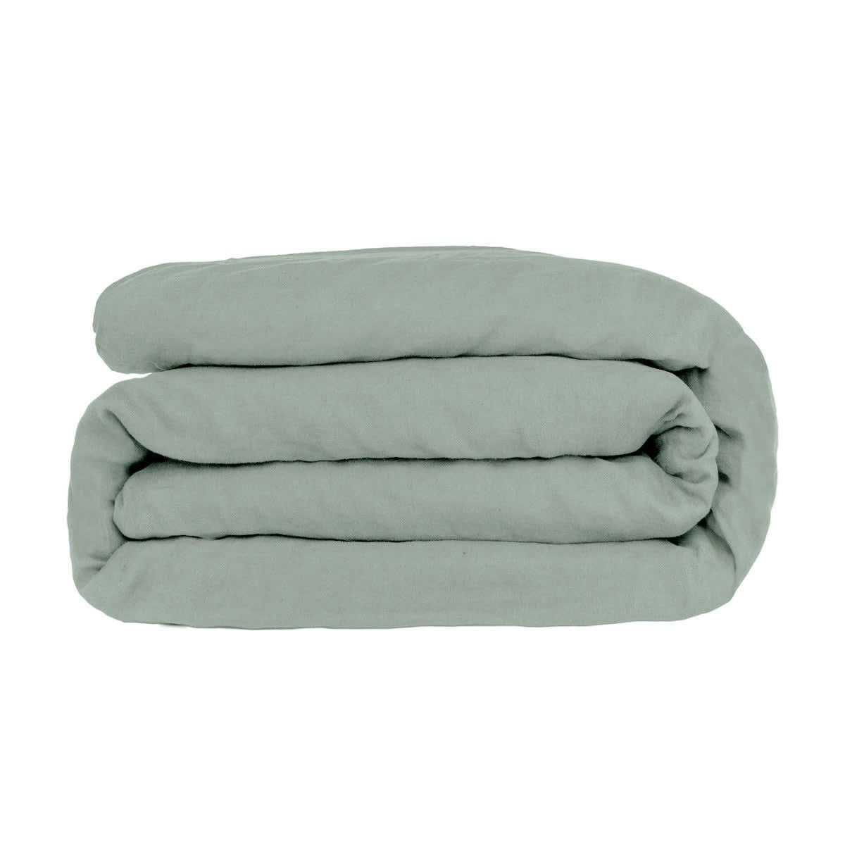 HORTENSE - Housse de couette lin lavé  240x220 vert pistache