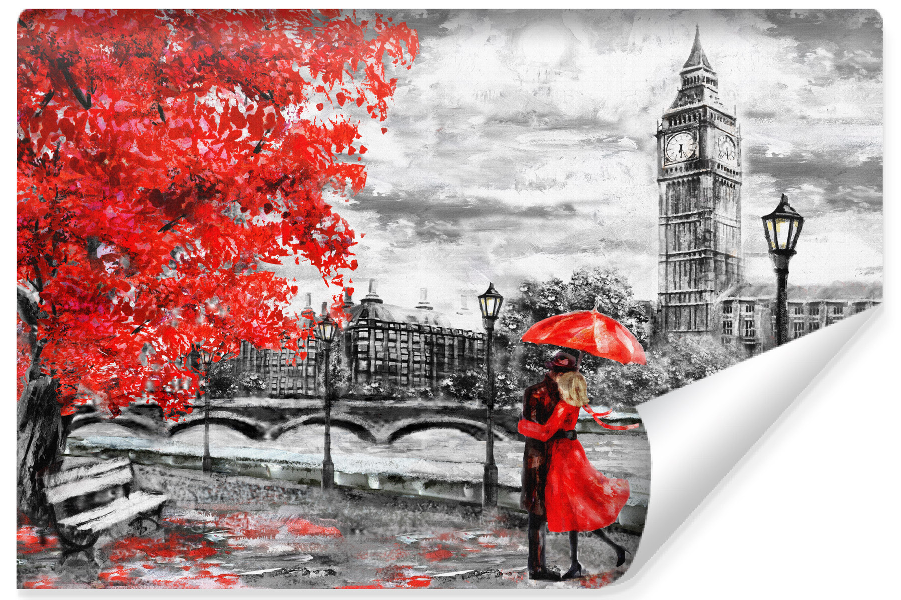 Fototapeta Ścienna Zakochani w Londynie 3D 90x60cm