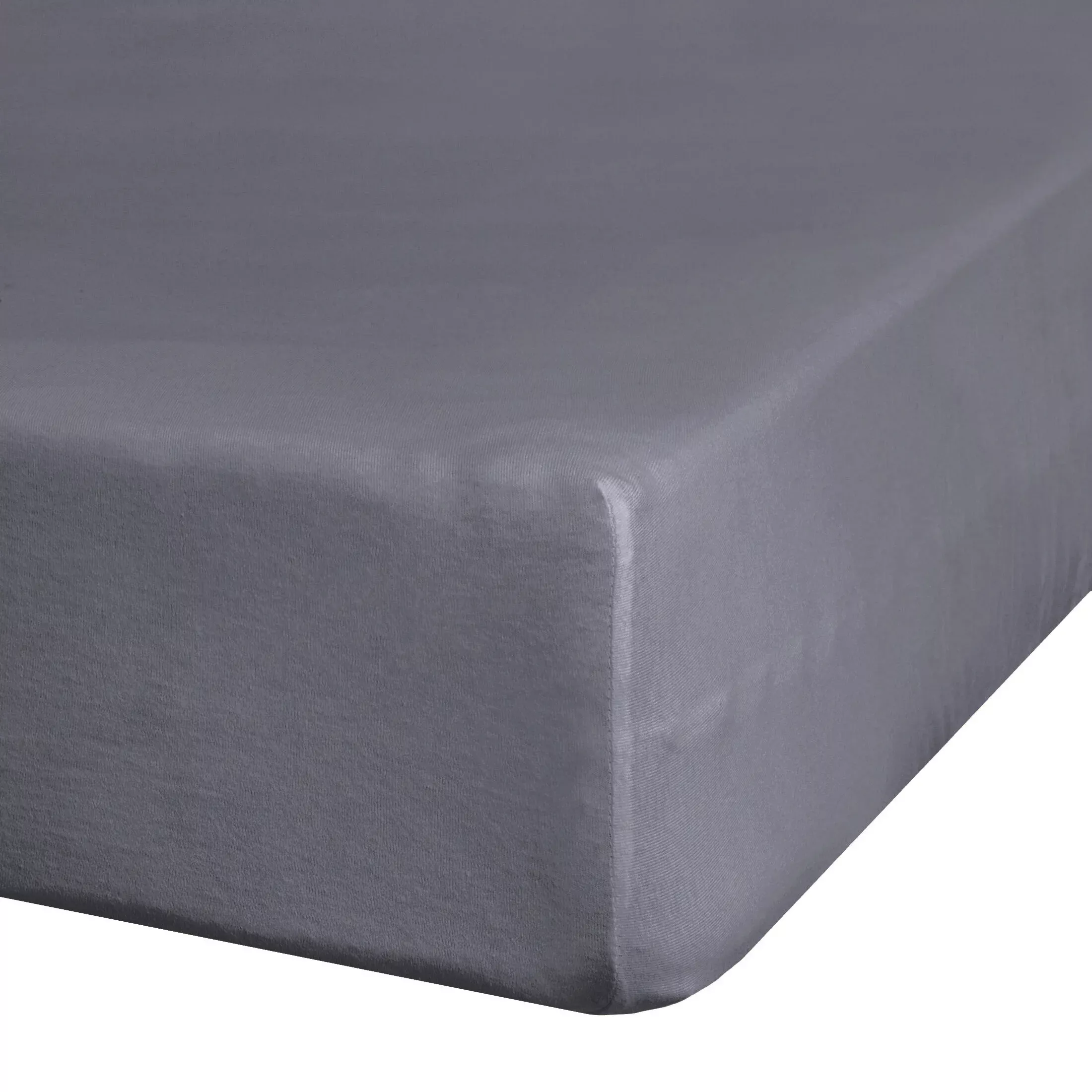 Prześcieradło jersey z gumką 240x220 cm z bawełny kolor ciemnostalowy 140 g/m2